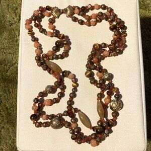 Multi-strand Vermeil Antique Beaded Necklace